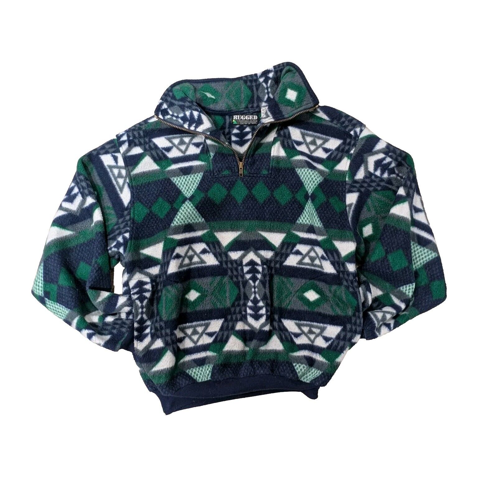 Vintage Rugged Terrain Aztec Pullover 1/4 Zip Sweater By The Bay