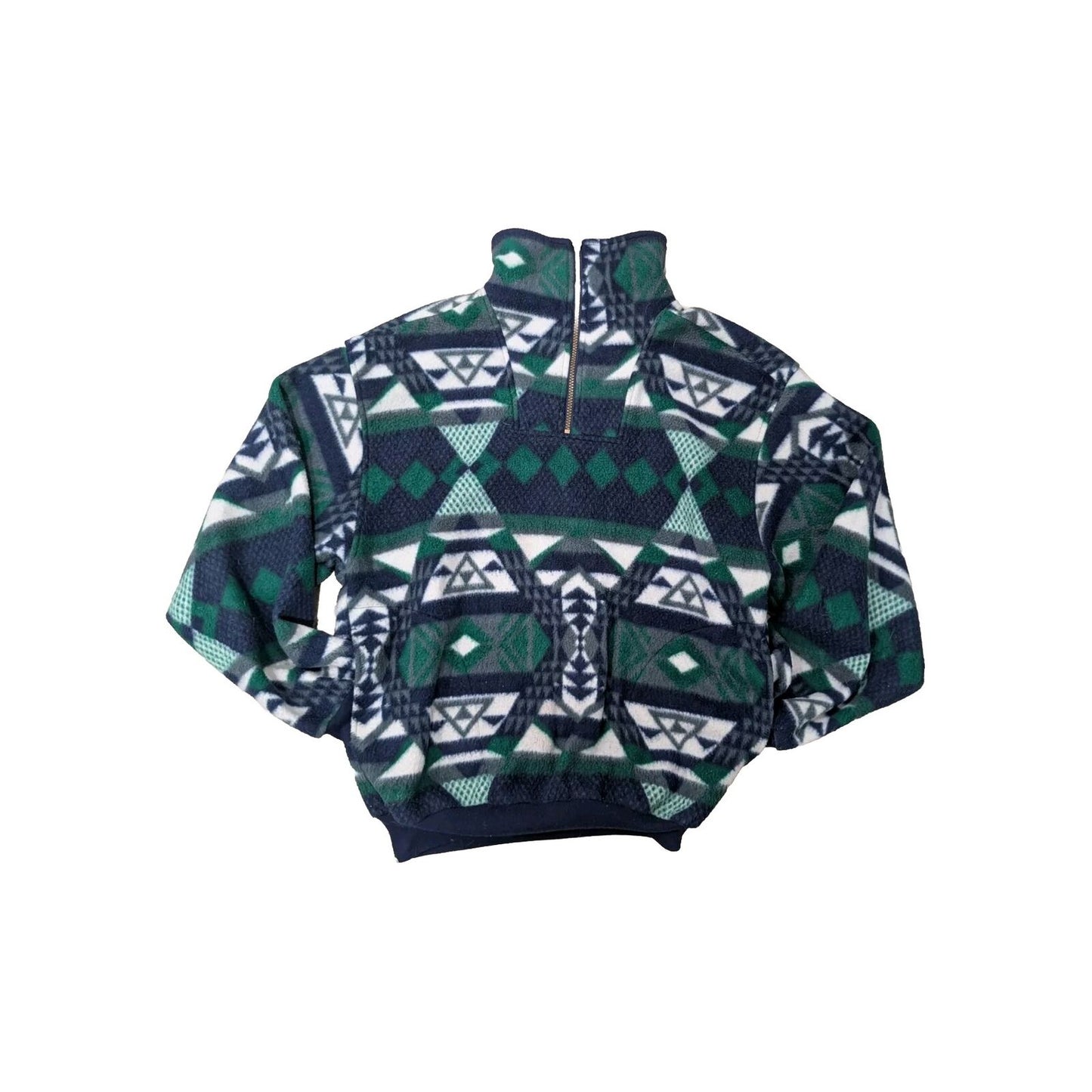 Vintage Rugged Terrain Aztec Pullover 1/4 Zip Sweater By The Bay