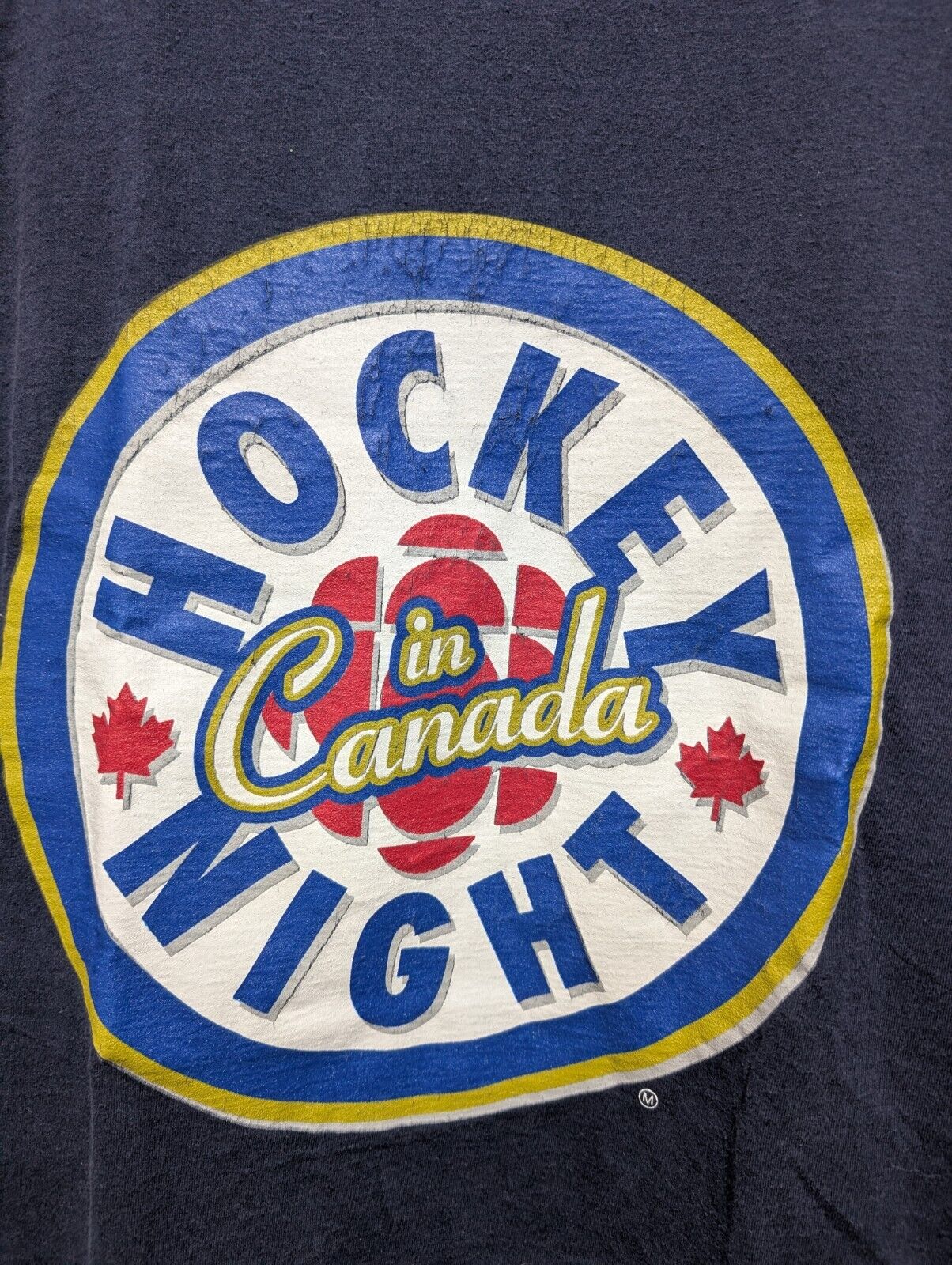 Vintage 1990s Hockey Night In Canada Budweiser Graphic T-Shirt –Blue, Size Large