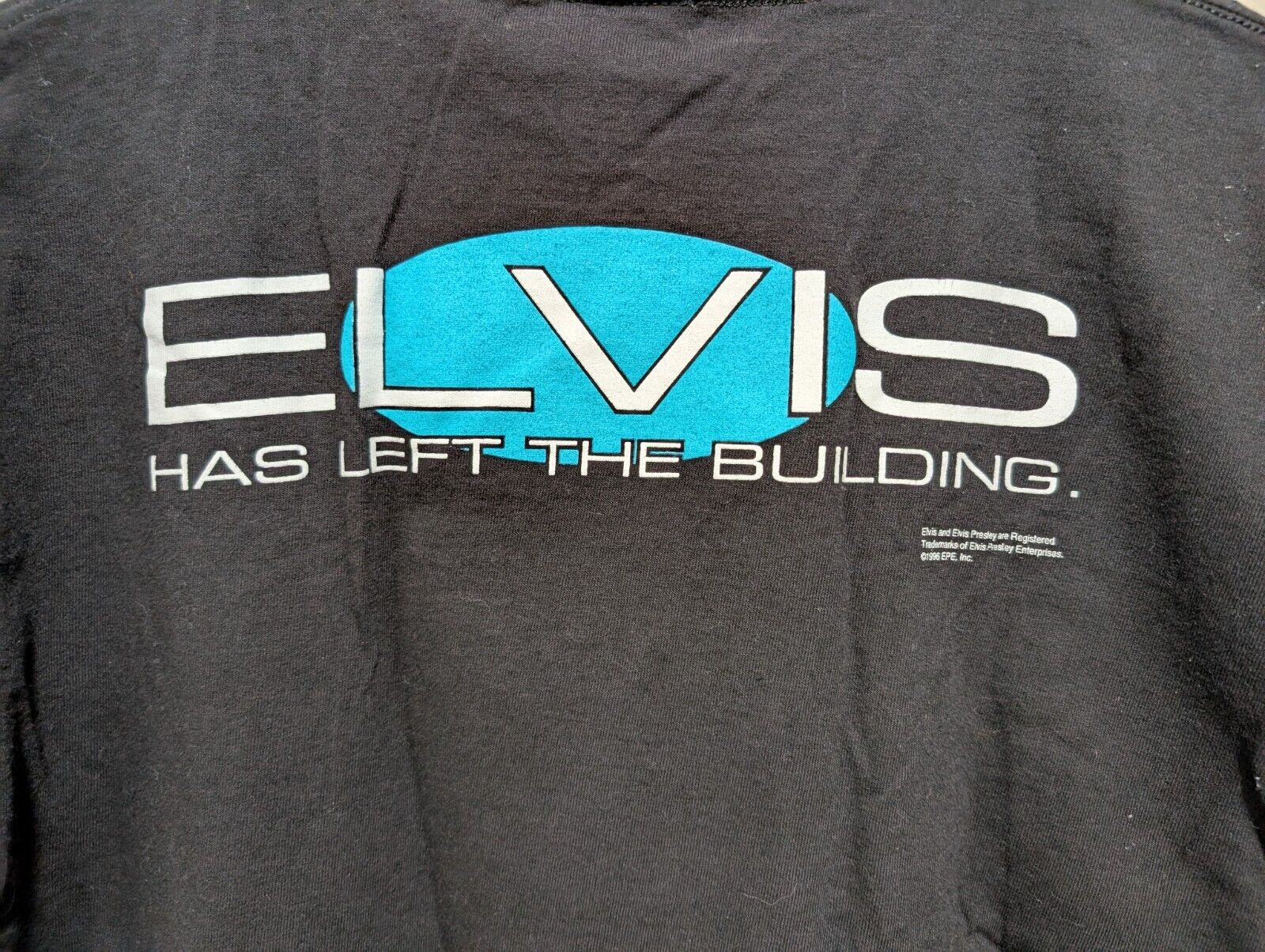 Vintage 1996 'Elvis Has Left the Building' Concert Tour T-Shirt – Black, Large