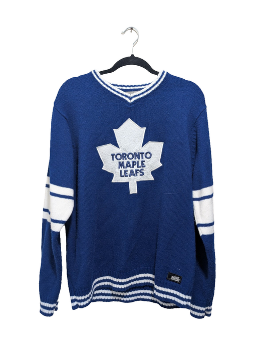 Vintage NHL Toronto Maple Leafs Knitted Sweater, Size XL