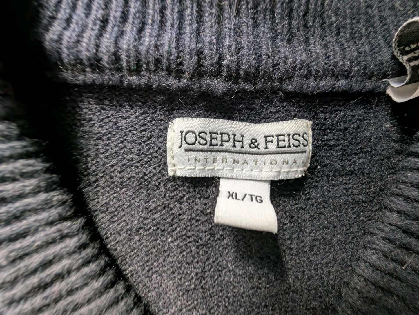 Vtg Joseph & Feiss Textured Knit Pullover Sweater Neutral Pattern XL