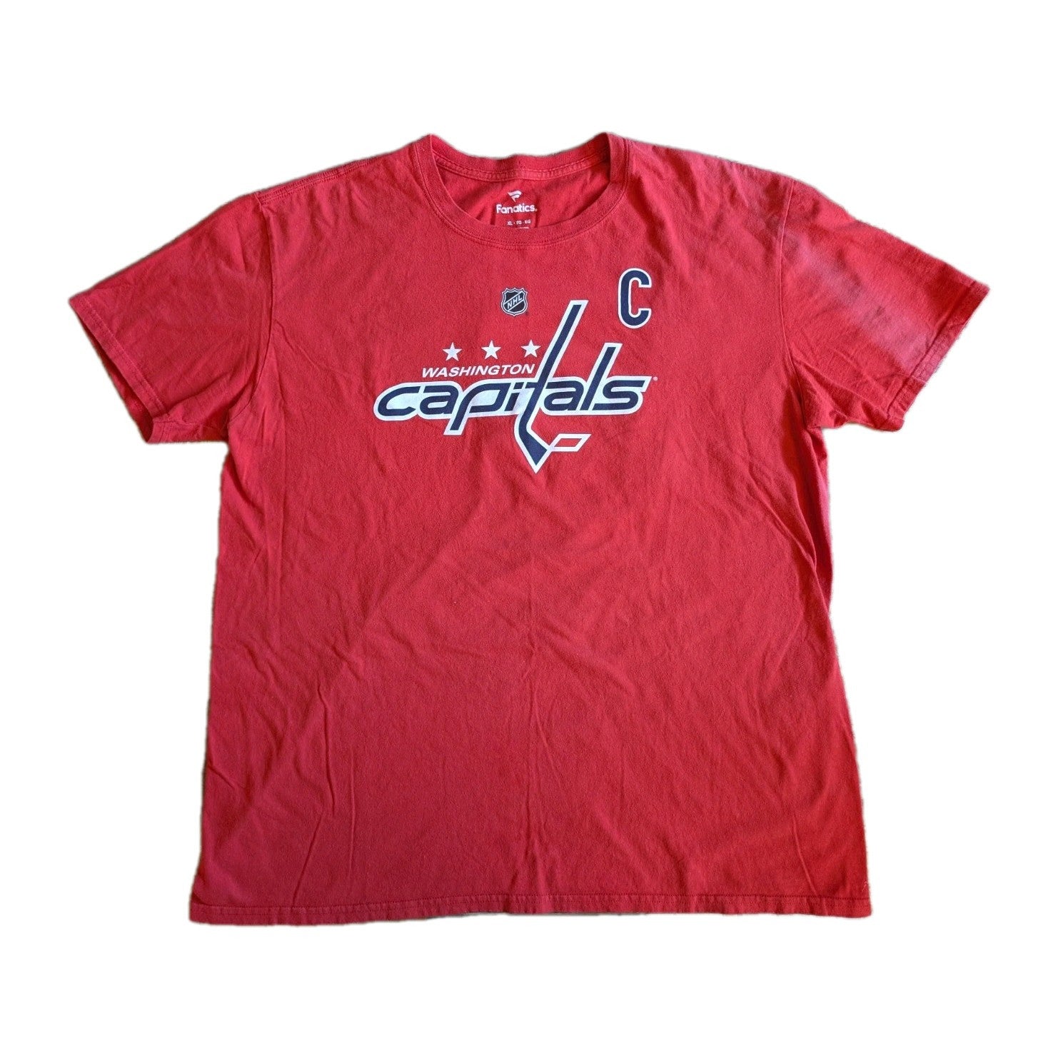 Authentic Fanatics Washington Capitals Ovechkin Red NHL Hockey T-Shirt  Size XL 