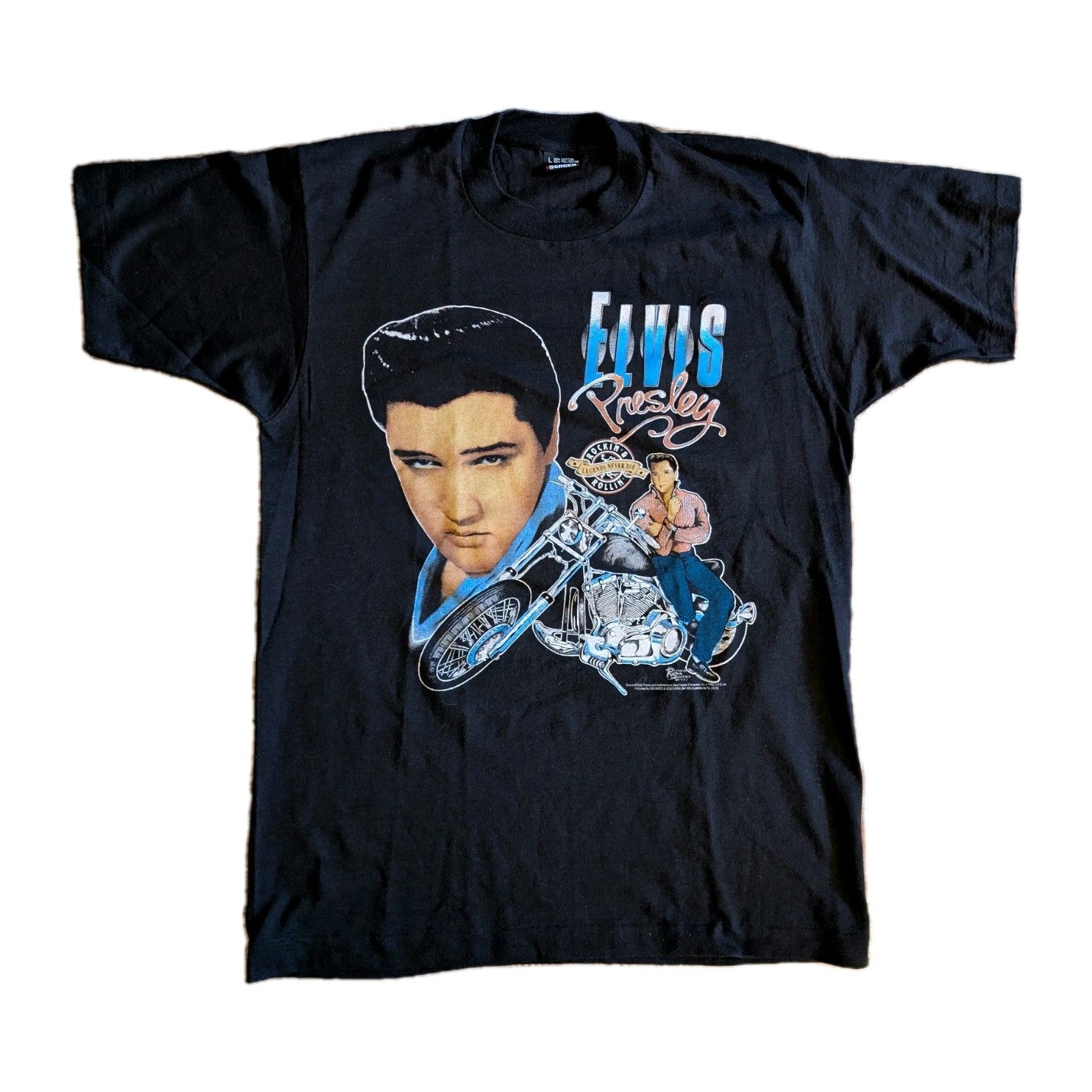 Vintage 1991 Elvis Presley Belton Shirt - Single Stitch Size L