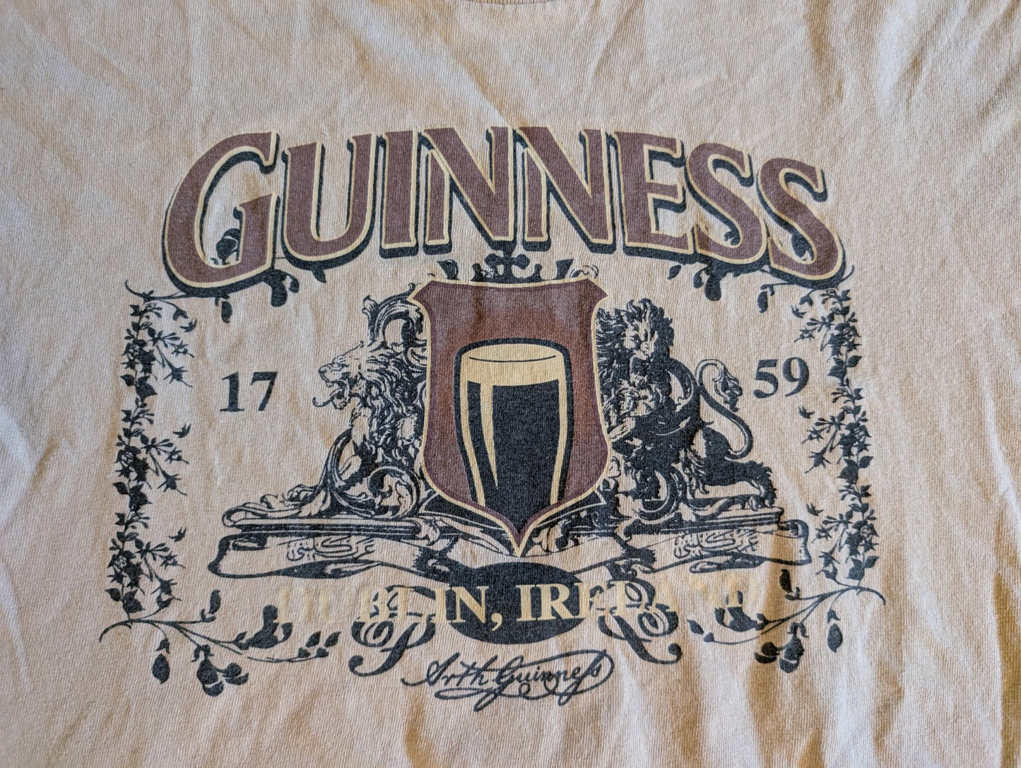 Vintage Guinness Tan T-Shirt – Size Medium