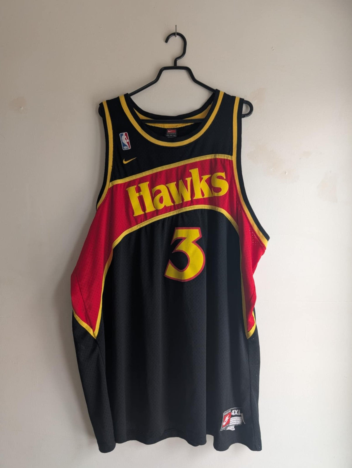 RARE Original NIKE REWIND Swingman Atlanta Hawks SHAREEF ABDUR-RAHIM Jersey 4XL