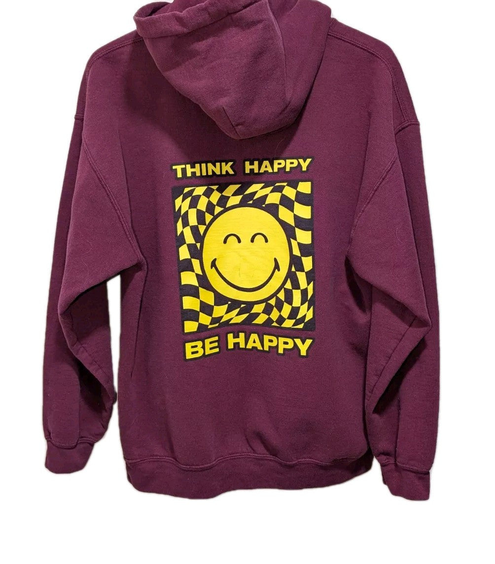 Smiley Face Hooded Sweatshirt - Size Medium - Unisex