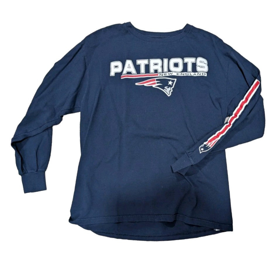 Vintage New England Patriots Long Sleeve T-Shirt – Blue, Size Medium