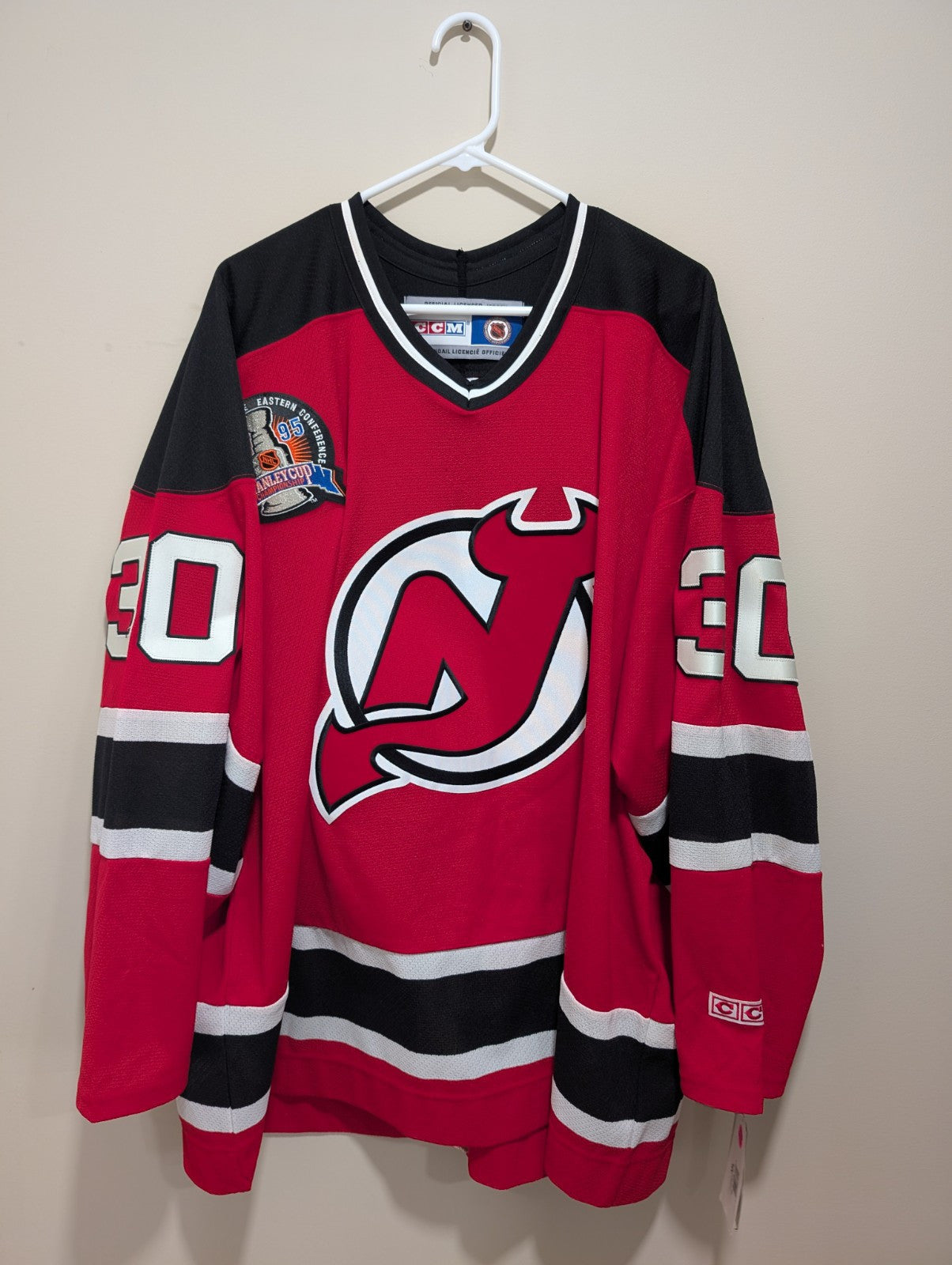 Vintage W Tags MARTIN BRODEUR NJ DEVILS CCM 1995 STANLEY CUP Signed Jersey XXL