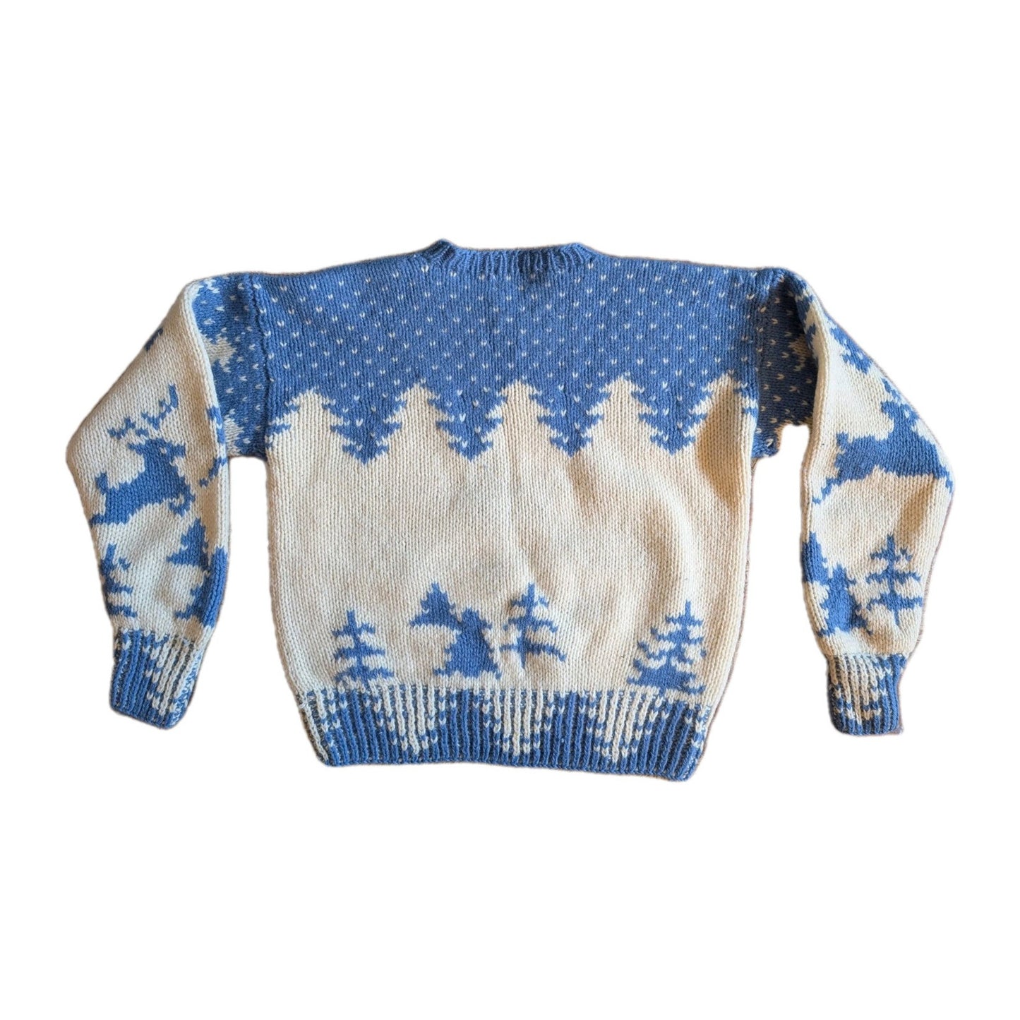 Vintage Woolrich Women's Blue Deer Wool Sweater – Size XL