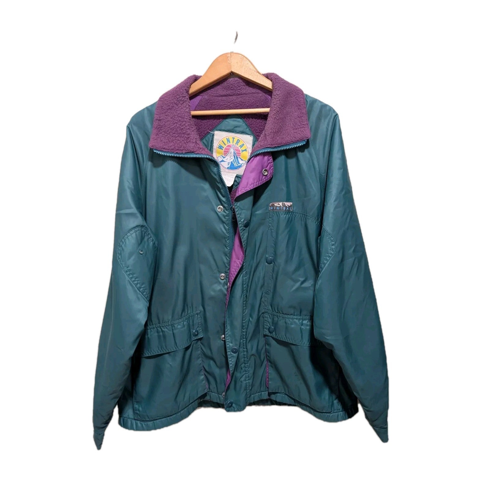 Vintage Winterax Reversible Jacket – Teal and Purple, Size XL