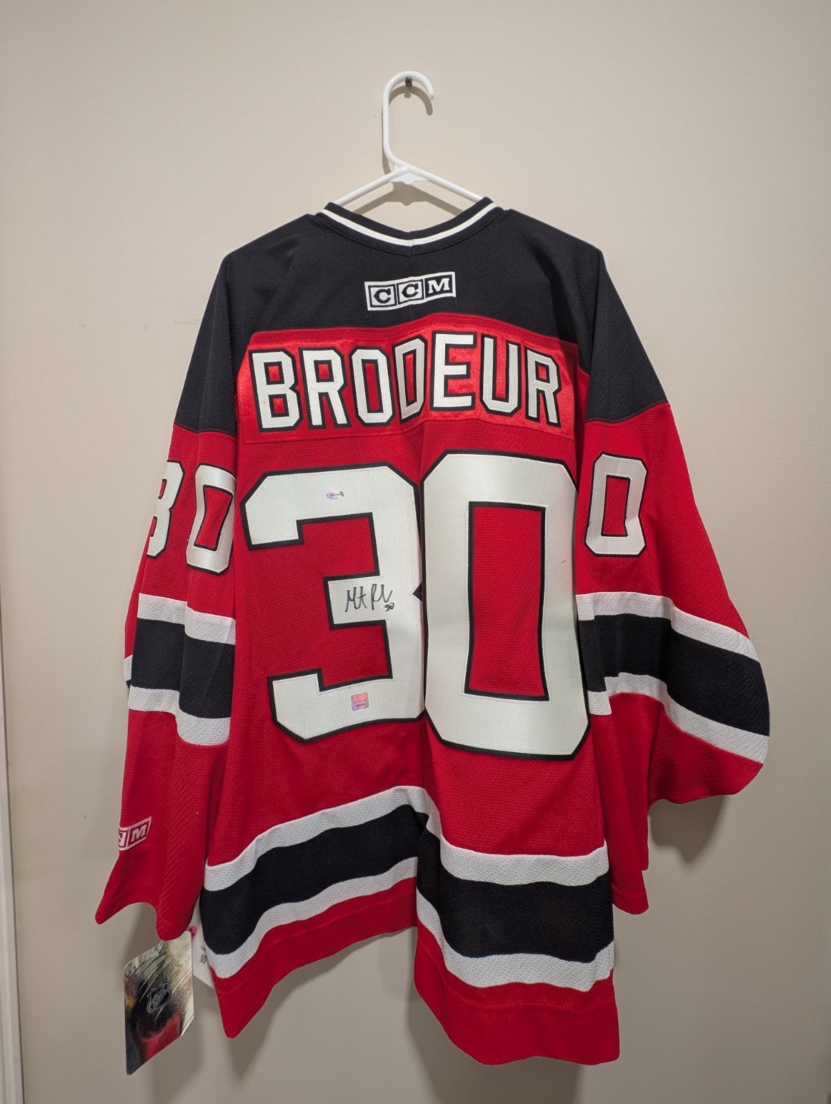 Vintage W Tags MARTIN BRODEUR NJ DEVILS CCM 1995 STANLEY CUP Signed Jersey XXL