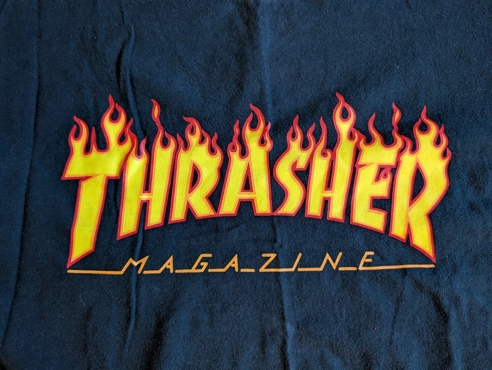 Vintage Thrasher Magazine Flame Logo T-Shirt – Black, Size Medium