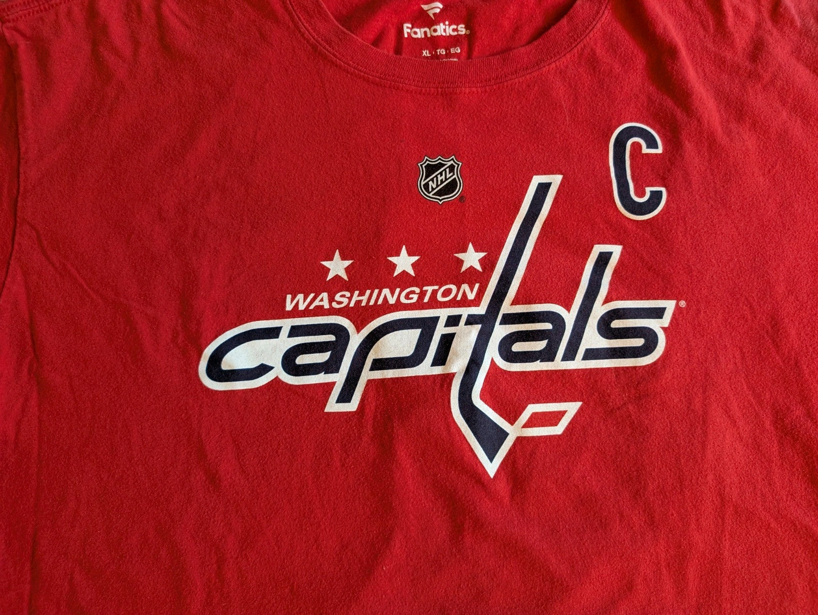 Authentic Fanatics Washington Capitals Ovechkin Red NHL Hockey T-Shirt  Size XL 