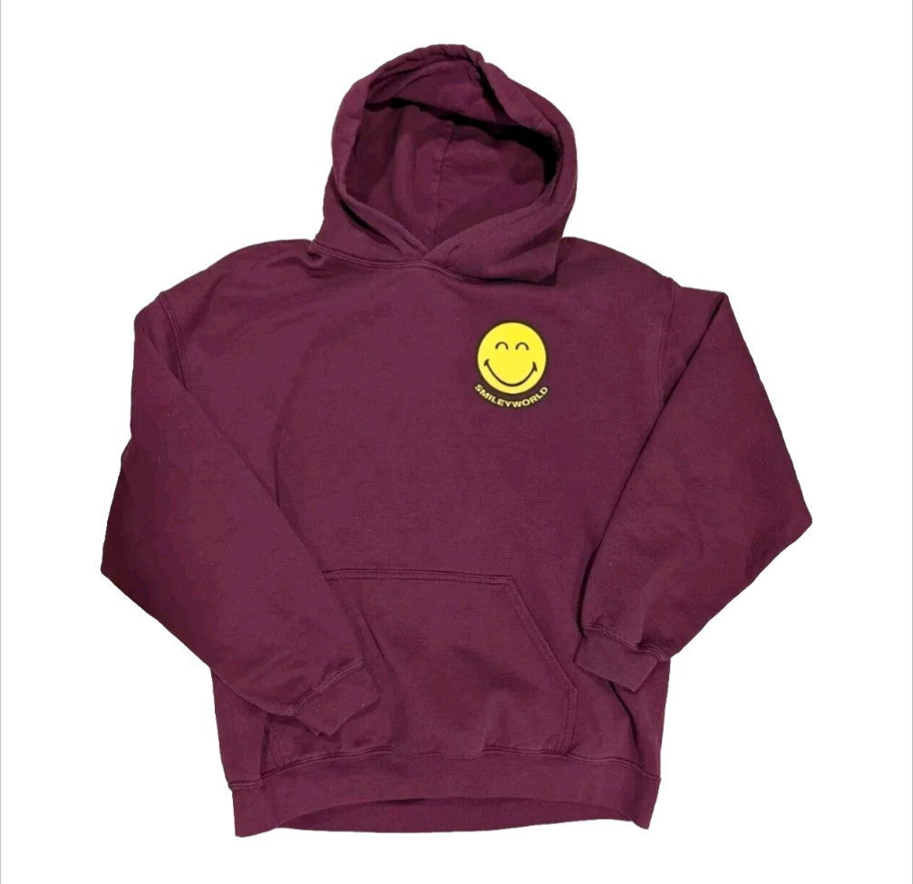 Smiley Face Hooded Sweatshirt - Size Medium - Unisex