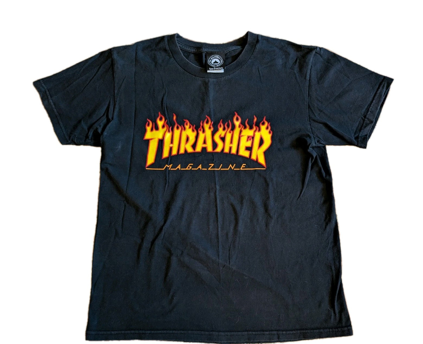 Vintage Thrasher Magazine Flame Logo T-Shirt – Black, Size Medium